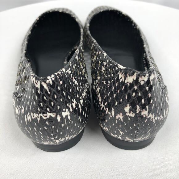 Calvin Klein Saphire Speckled Snake Sz 9M Cream/Black Laser Cut BalletFlat Shoes - Picture 7 of 12